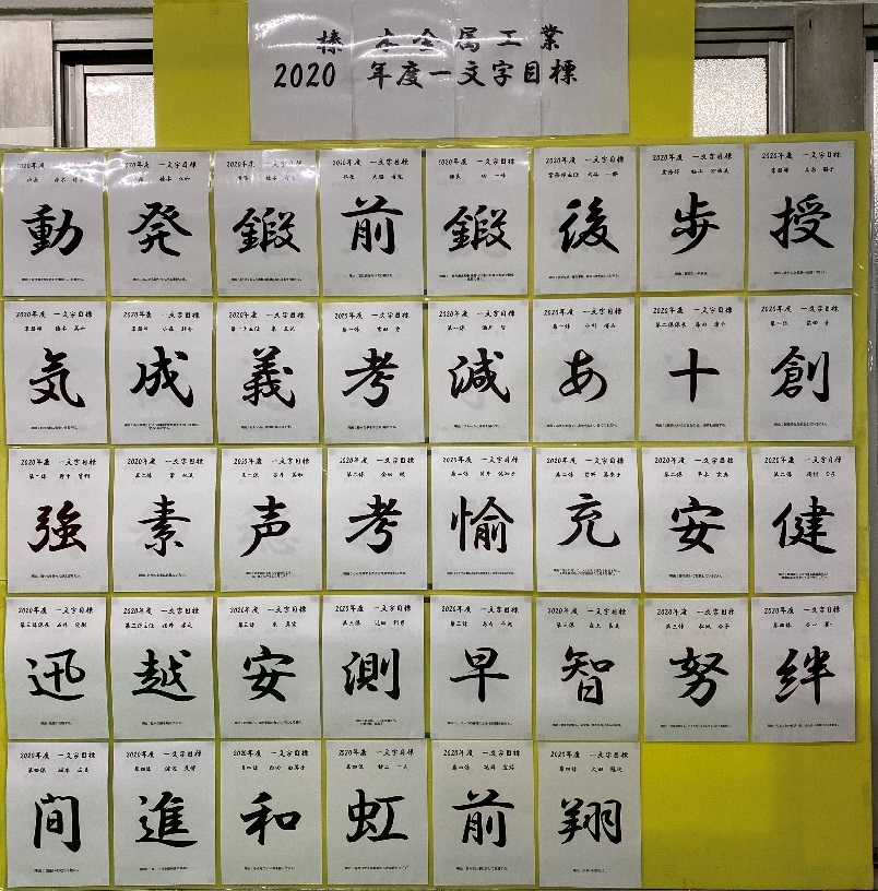 今年の一文字目標 榛木金属工業株式会社 銅加工 金属加工